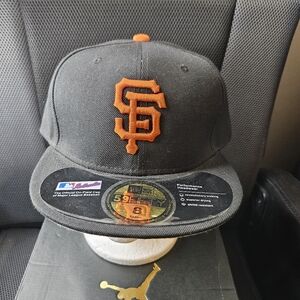Black & Orange Baseball Cap San Francisco Giants Hat Size 8 New Era 59Fifty 5950